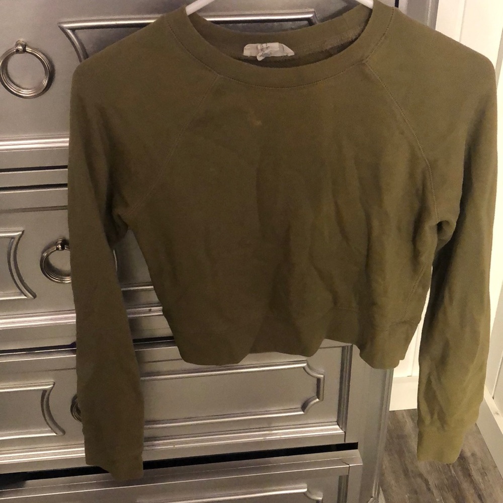 Olive green cropped sweater
